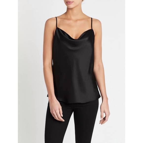 NEW L'AGENCE kay cowl tank in black - Picture 2 of 4